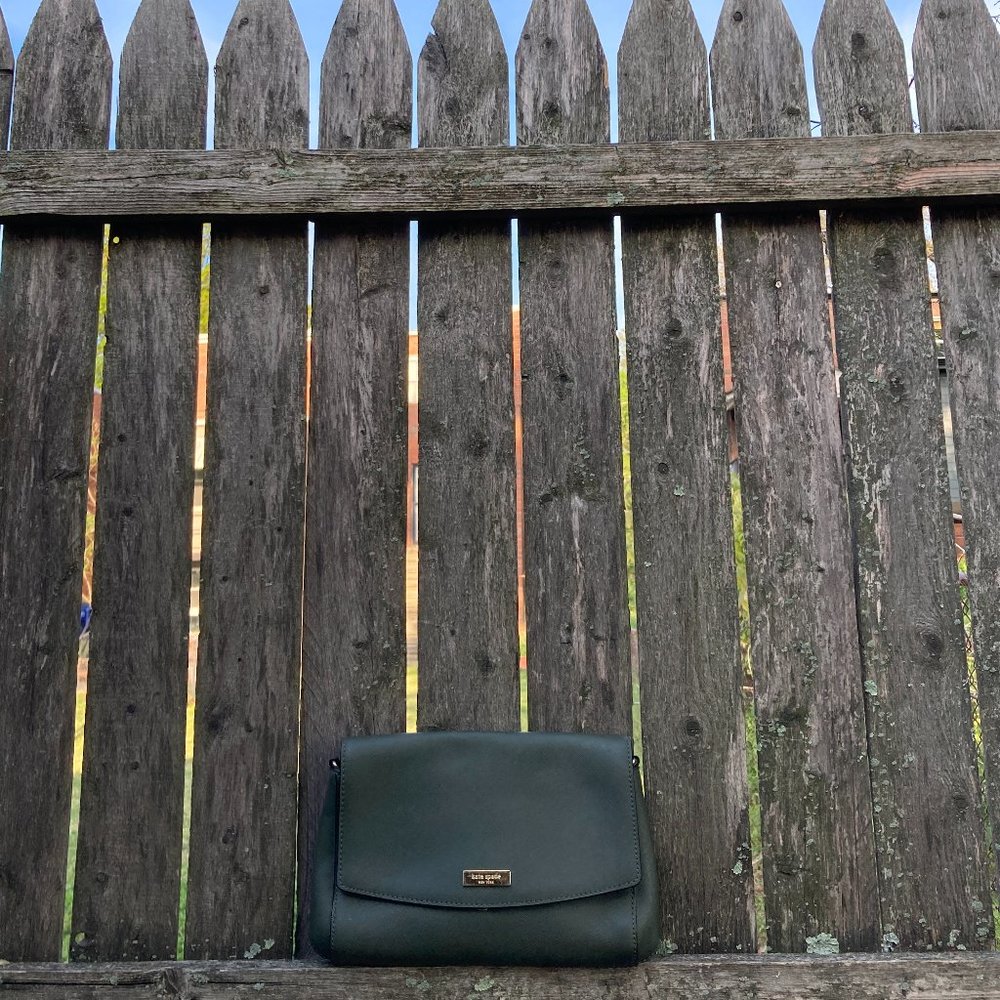 Kate Spade Green Leather Large Clutch